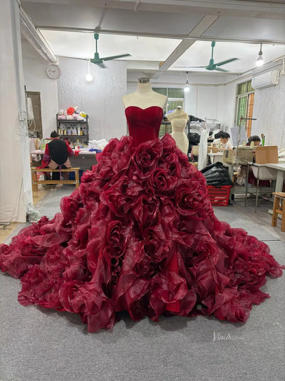 241142 1.2meter-Quinceanera Dresses 2026-Viniodress-Burgundy-Custom Size – Add Measurements in Cart-