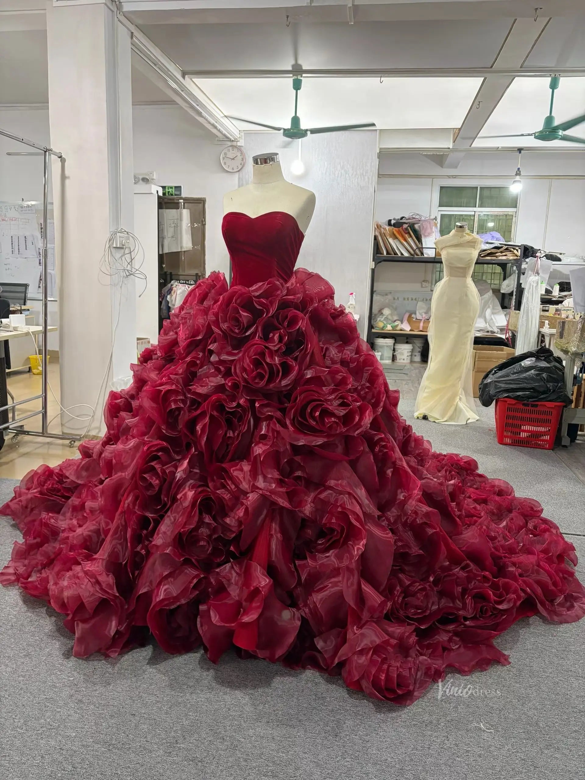 241142 1.2meter-Quinceanera Dresses 2026-Viniodress-Burgundy-Custom Size – Add Measurements in Cart-