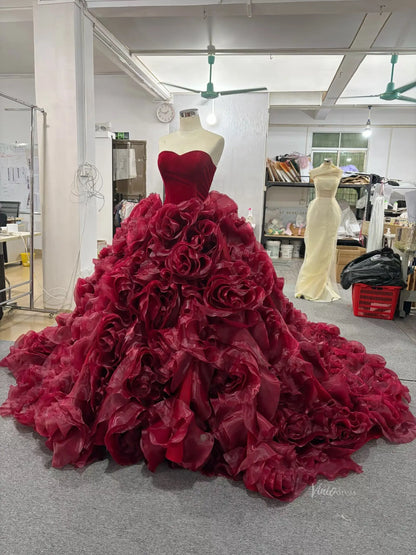 241142 1.2meter-Quinceanera Dresses 2026-Viniodress-Burgundy-Custom Size – Add Measurements in Cart-