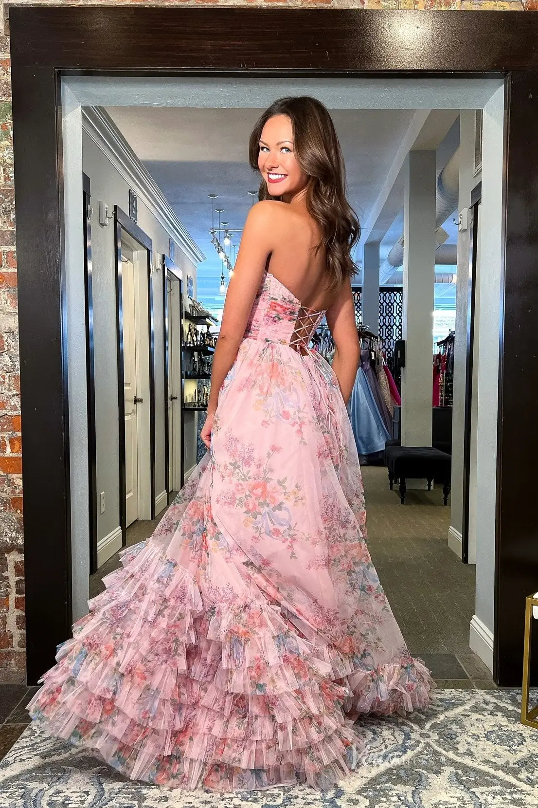 RF006-prom dresses 2026-Viniodress-Pink-Custom Size-