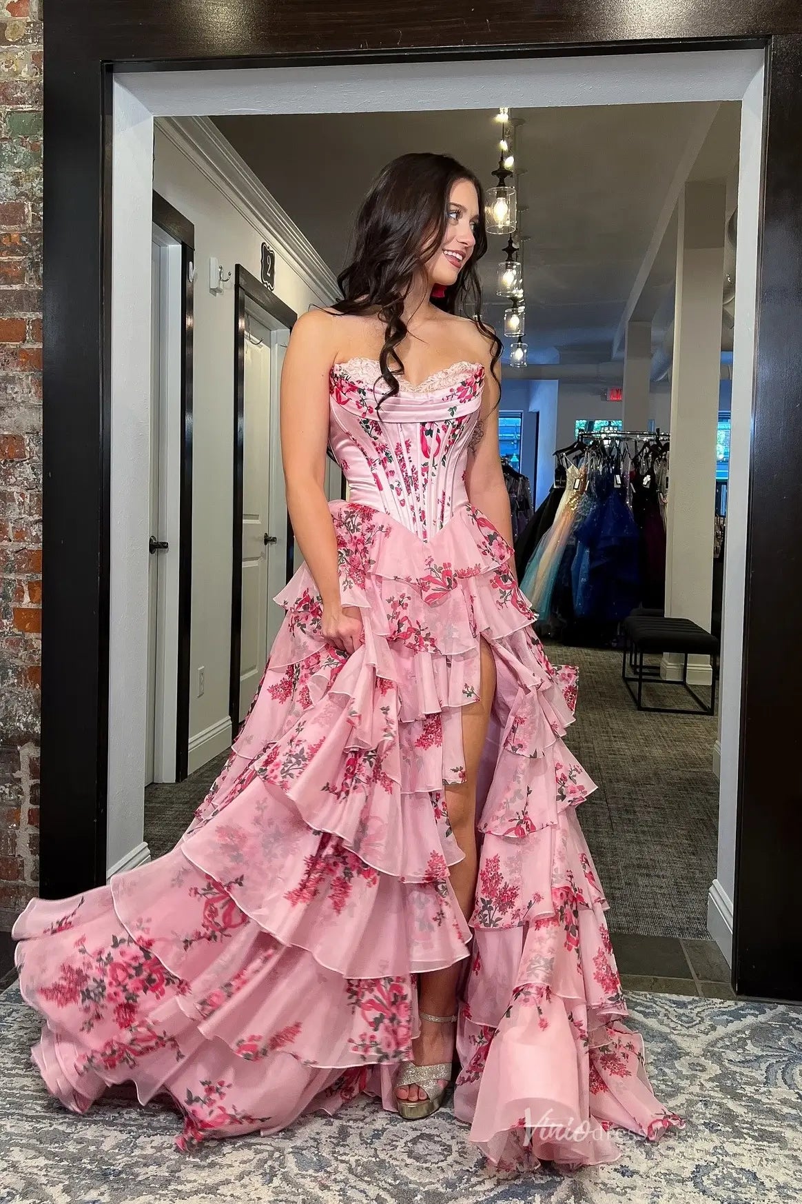 RF067-prom dresses 2026-Viniodress-Pink-Custom Size-