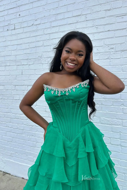 RF313-prom dresses 2026-Viniodress-Green-Custom Size-