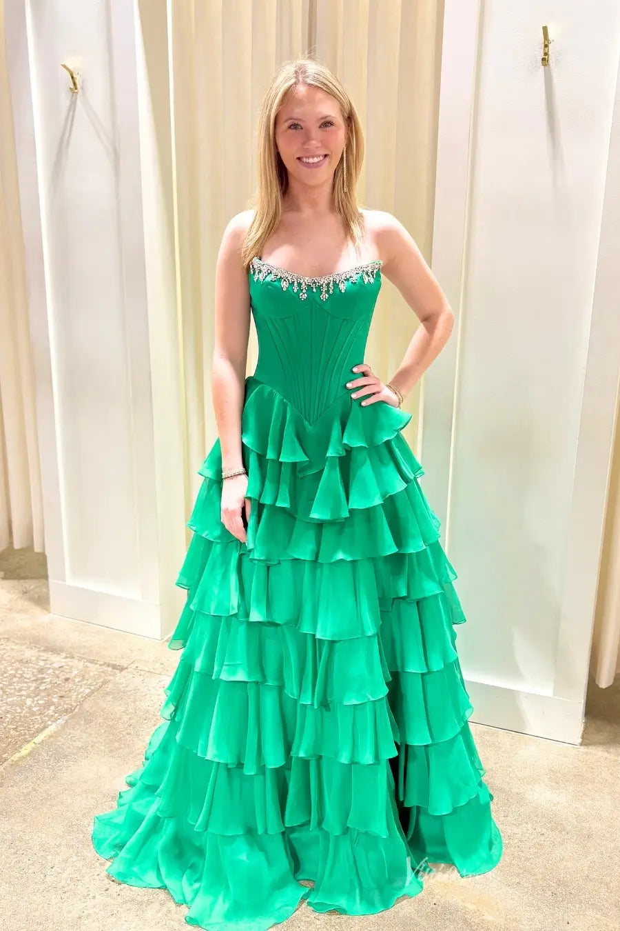 RF313-prom dresses 2026-Viniodress-Green-Custom Size-