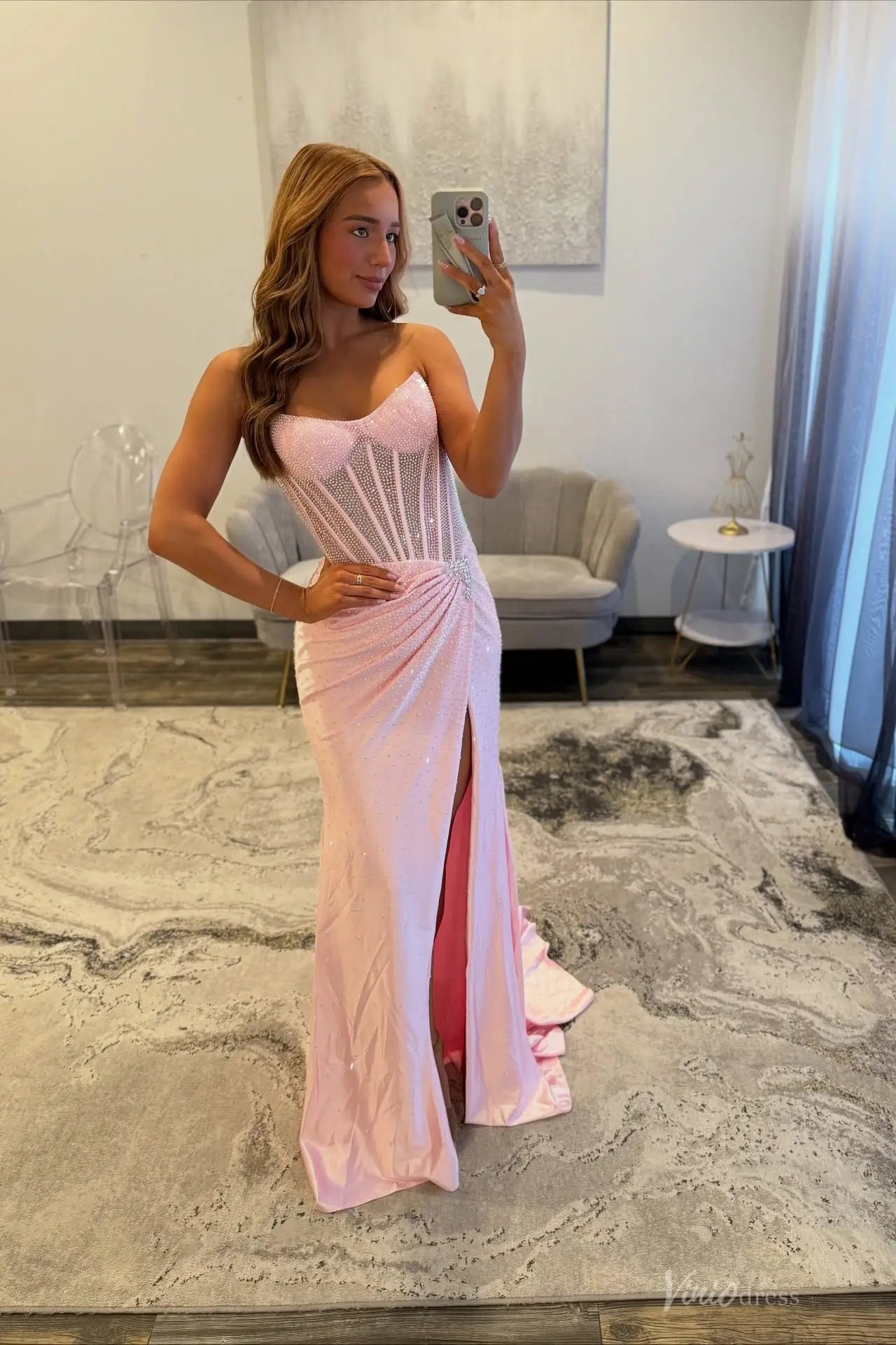 SS222-Prom Dresses 2026-VINIODRESS-Pink-Custom Size – Add Measurements in Cart-