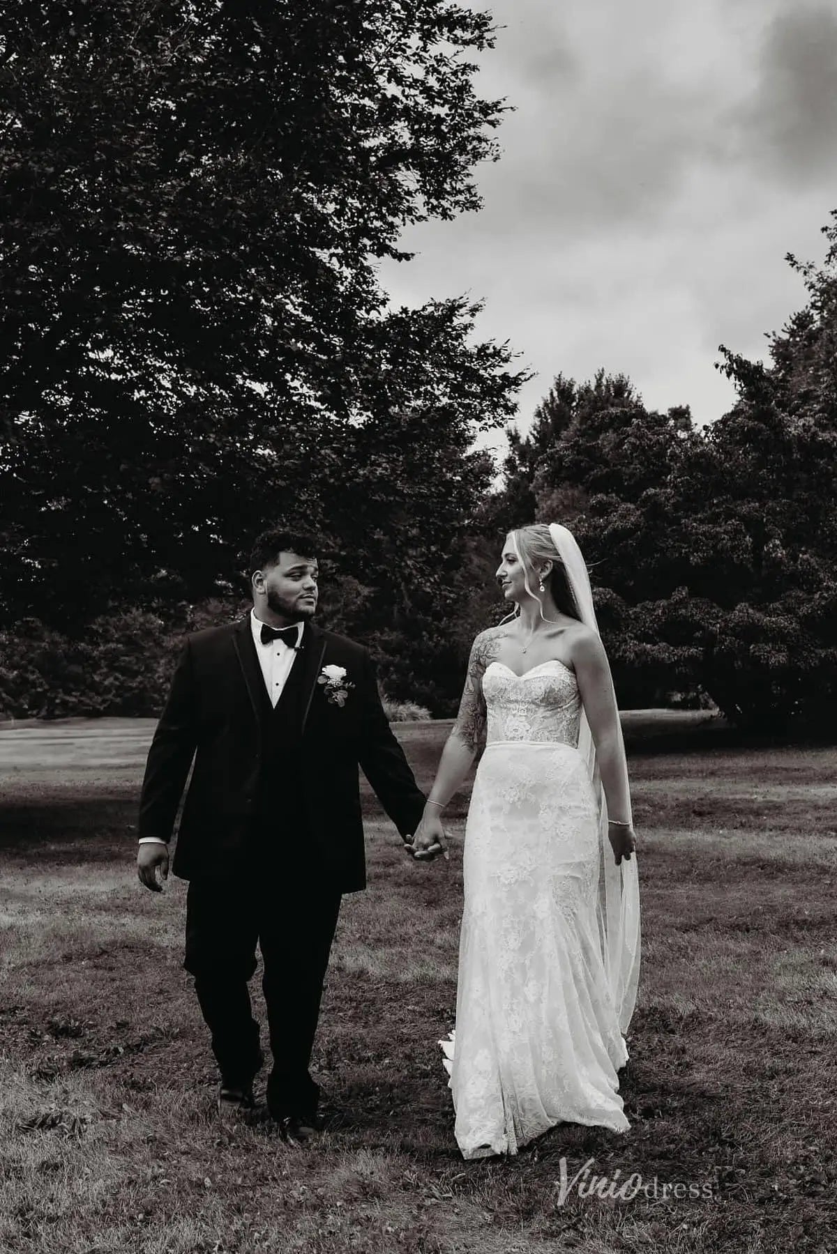 Romantic Ivory Lace Mermaid Wedding Dress with Sweetheart Neckline & Chapel Train – ML182-wedding dresses 2026-Viniodress-Ivory-Custom Size-