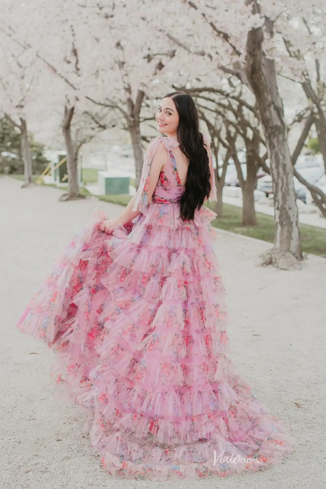 RF027-prom dresses 2026-Viniodress-Pink-Custom Size-