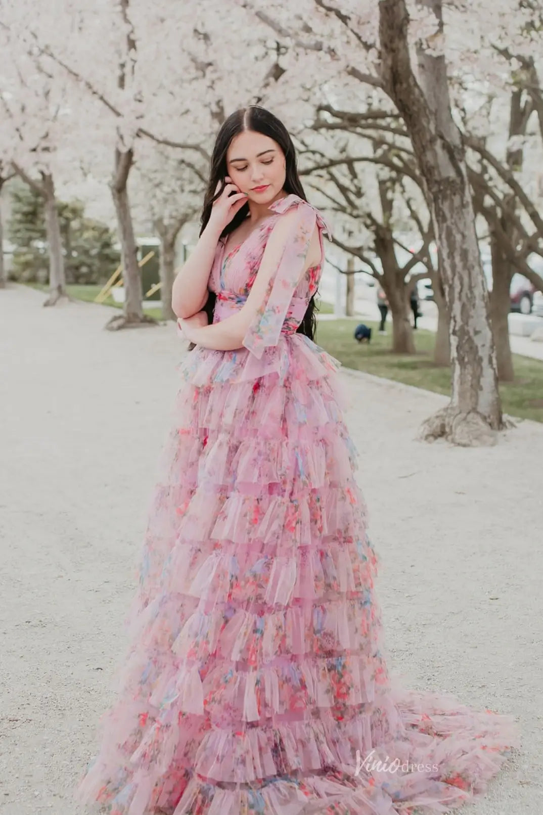 RF027-prom dresses 2026-Viniodress-Pink-Custom Size-