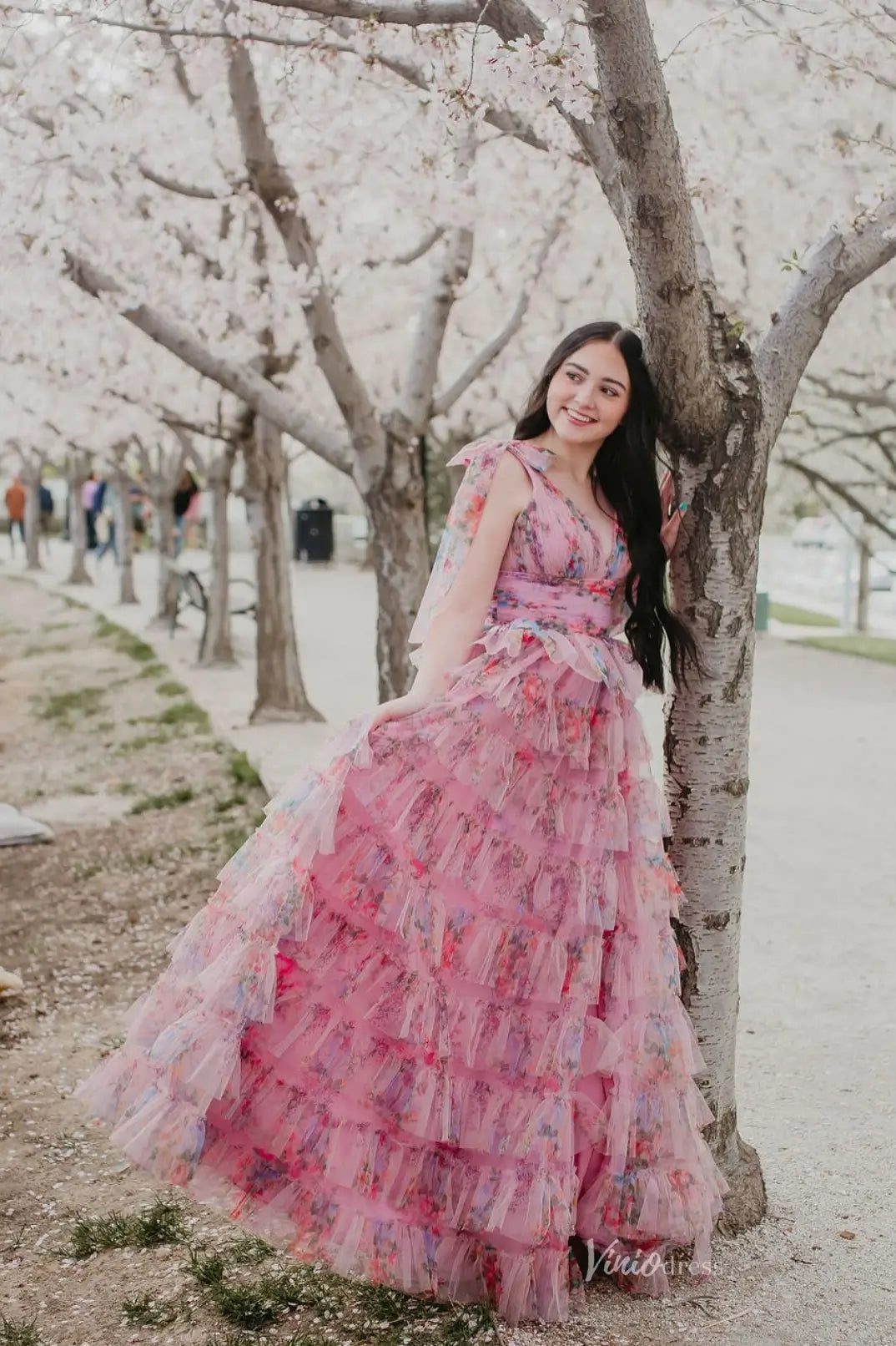 RF027-prom dresses 2026-Viniodress-Pink-Custom Size-