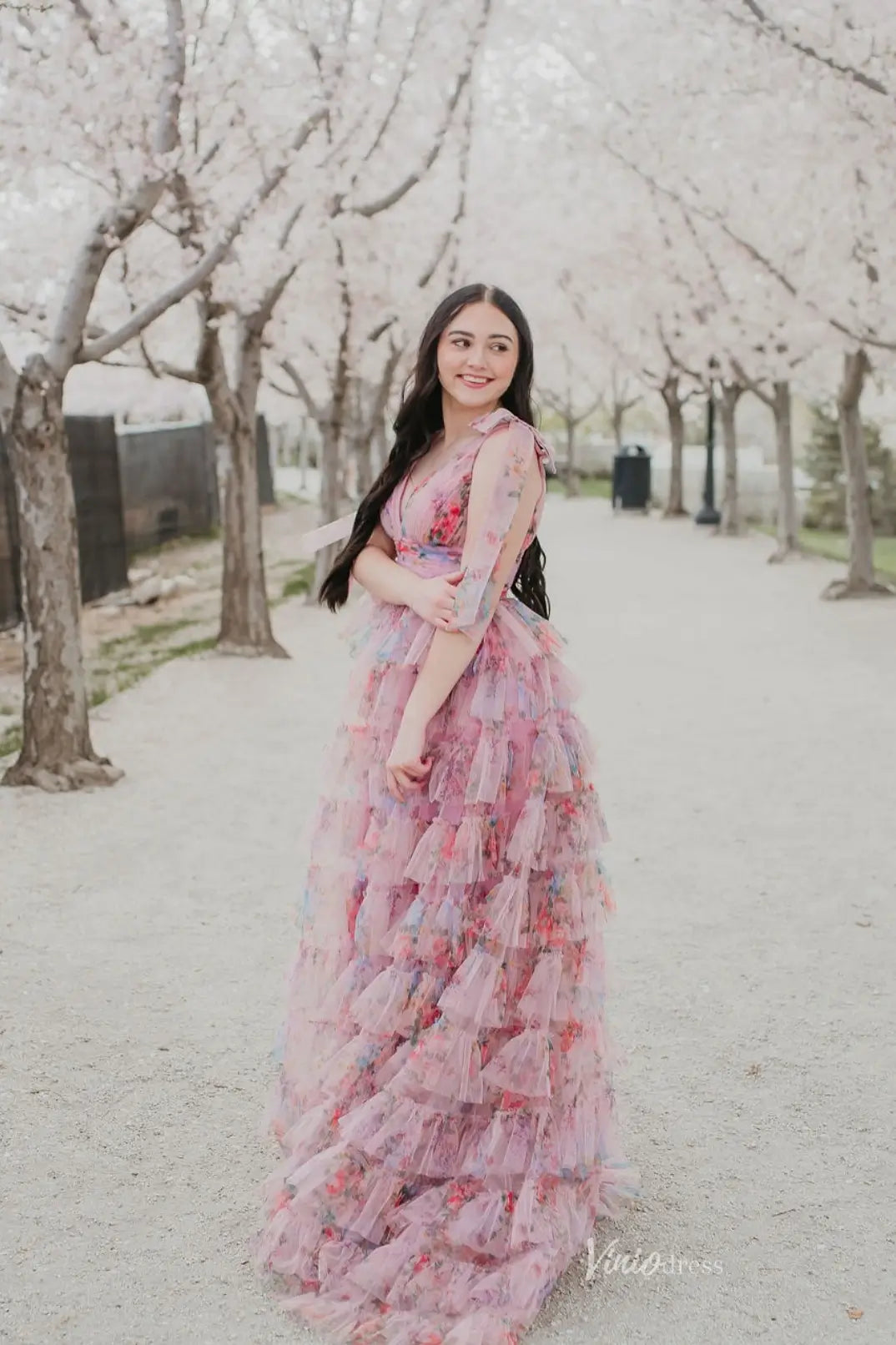 RF027-prom dresses 2026-Viniodress-Pink-Custom Size-