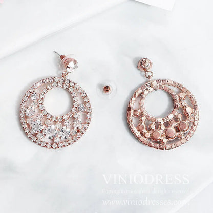 Rose Gold Hoop Earrings for Brides Viniodress AC1027-Bridal Jewelry 2025 -Viniodress-Rose Gold-
