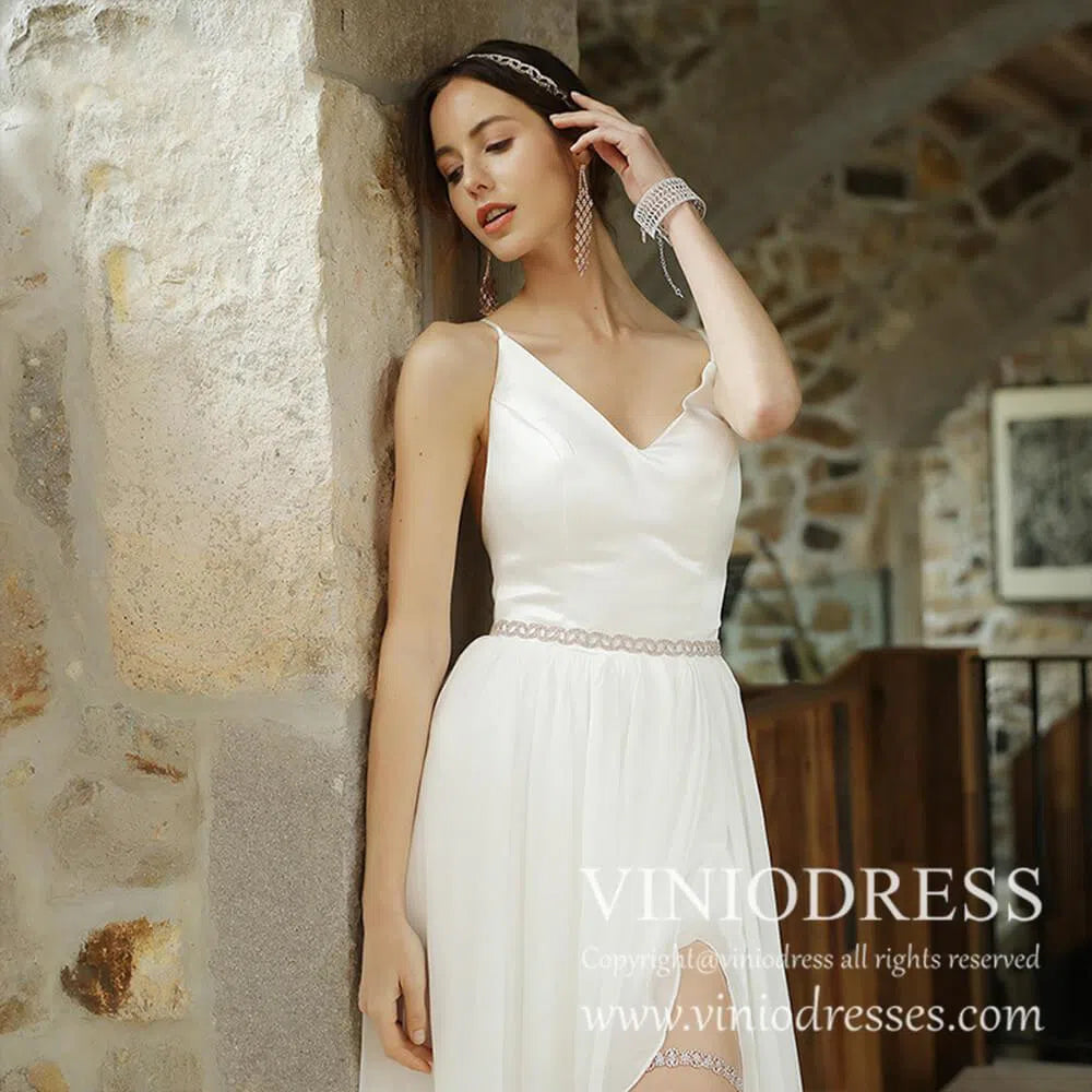 Rose Gold Tiny Crystal Bridal Sash AC1029-Sashes & Belts 2025 -Viniodress-Rose Gold-