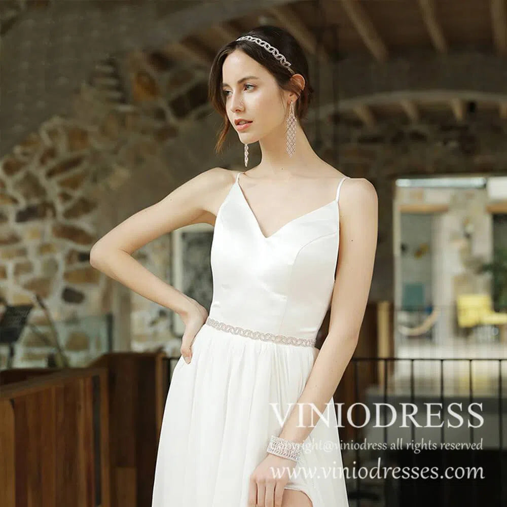 Rose Gold Tiny Crystal Bridal Sash AC1029-Sashes & Belts 2025 -Viniodress-Rose Gold-