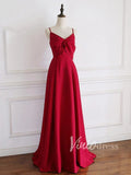 Prom Dress 2025 Rose Red Satin A-line Prom Dress Evening Dresses FD1490-unique prom dresses-Dark Red-Custom Size-Viniodress