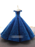 Royal Blue Ball Gown Prom Dresses Lace Quinceanera Dress VW1013 viniodress-wedding dresses-Viniodress-Viniodress