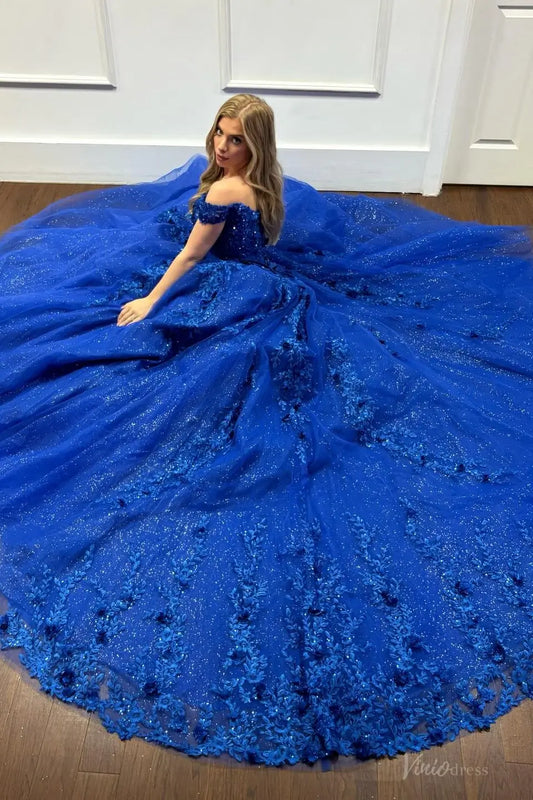 QC003不转-Quinceanera Dresses 2026-Viniodress-Blue-Custom Size-