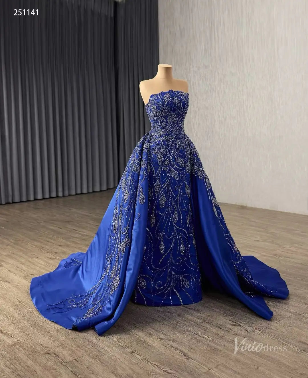 251141 50cm-Couture Gown 2026-Viniodress-Blue-Custom Size – Add Measurements in Cart-