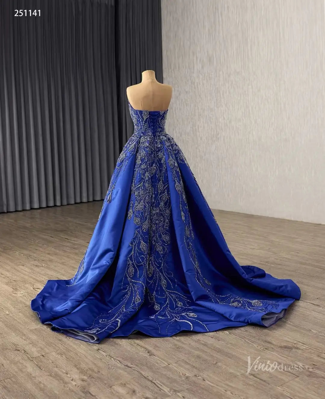 251141 50cm-Couture Gown 2026-Viniodress-Blue-Custom Size – Add Measurements in Cart-