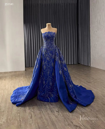 251141 50cm-Couture Gown 2026-Viniodress-Blue-Custom Size – Add Measurements in Cart-