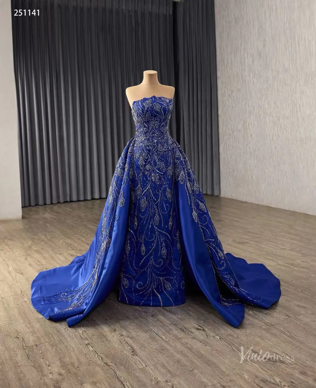 251141 50cm-Couture Gown 2026-Viniodress-Blue-Custom Size – Add Measurements in Cart-