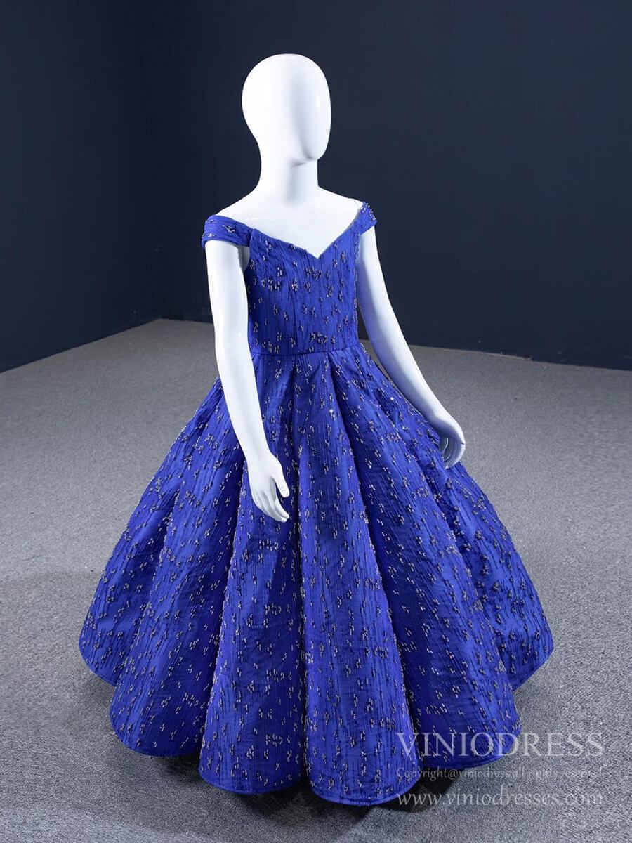 Royal Blue Pageant Dresses for Little Girls FD1117C-Pageant Dresses for Kids 2025 -Viniodress-As Picture-Custom Size-