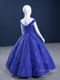 Royal Blue Pageant Dresses for Little Girls FD1117C-Girls Prom Dresses-Viniodress-Viniodress