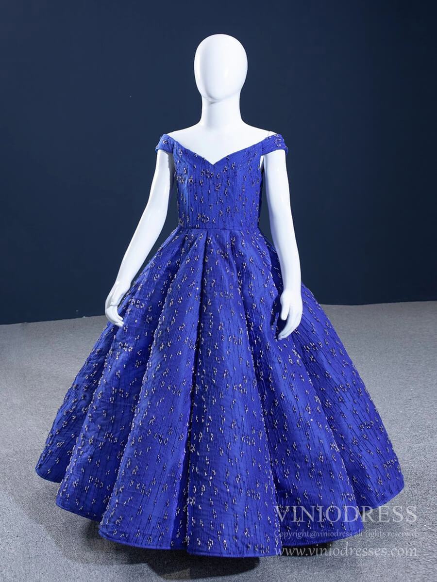 Royal Blue Pageant Dresses for Little Girls FD1117C-Girls Prom Dresses-Viniodress-Viniodress