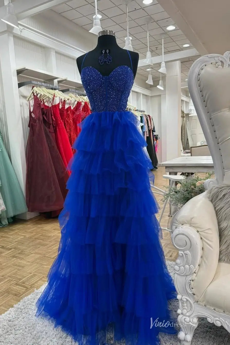 RF190-prom dresses 2026-Viniodress-Blue-Custom Size-