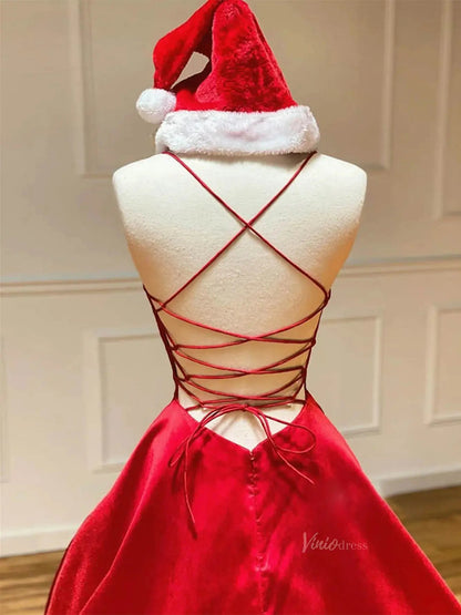 Royal Blue Satin Prom Dresses with Spaghetti Strap & Sweetheart Neckline - FD5281-prom dresses 2025 -Viniodress-Blue-Custom Size-