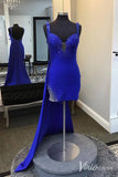 Royal Blue Satin Sweetheart Homecoming Dresses Watteau Train Bodycon Dress SD1663-Homecoming Dresses-Viniodress-Royal Blue-Custom Size-Viniodress