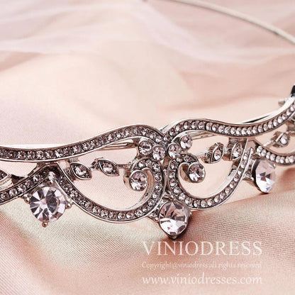 Royal-inspired Crystal Tiaras AC1082-Headpieces 2025 -Viniodress-Rose Gold-