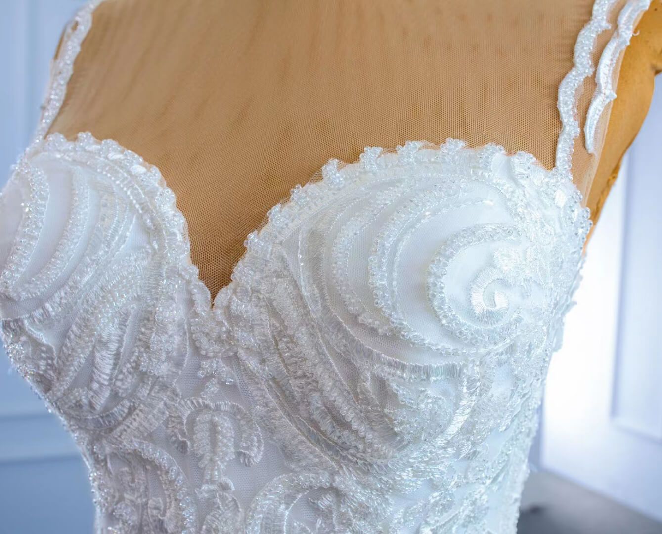 Ruffled Mermaid Wedding Dresses Beaded Lace Bridal Dress 67255-wedding dresses 2025 -Viniodress-Ivory-Custom Size-