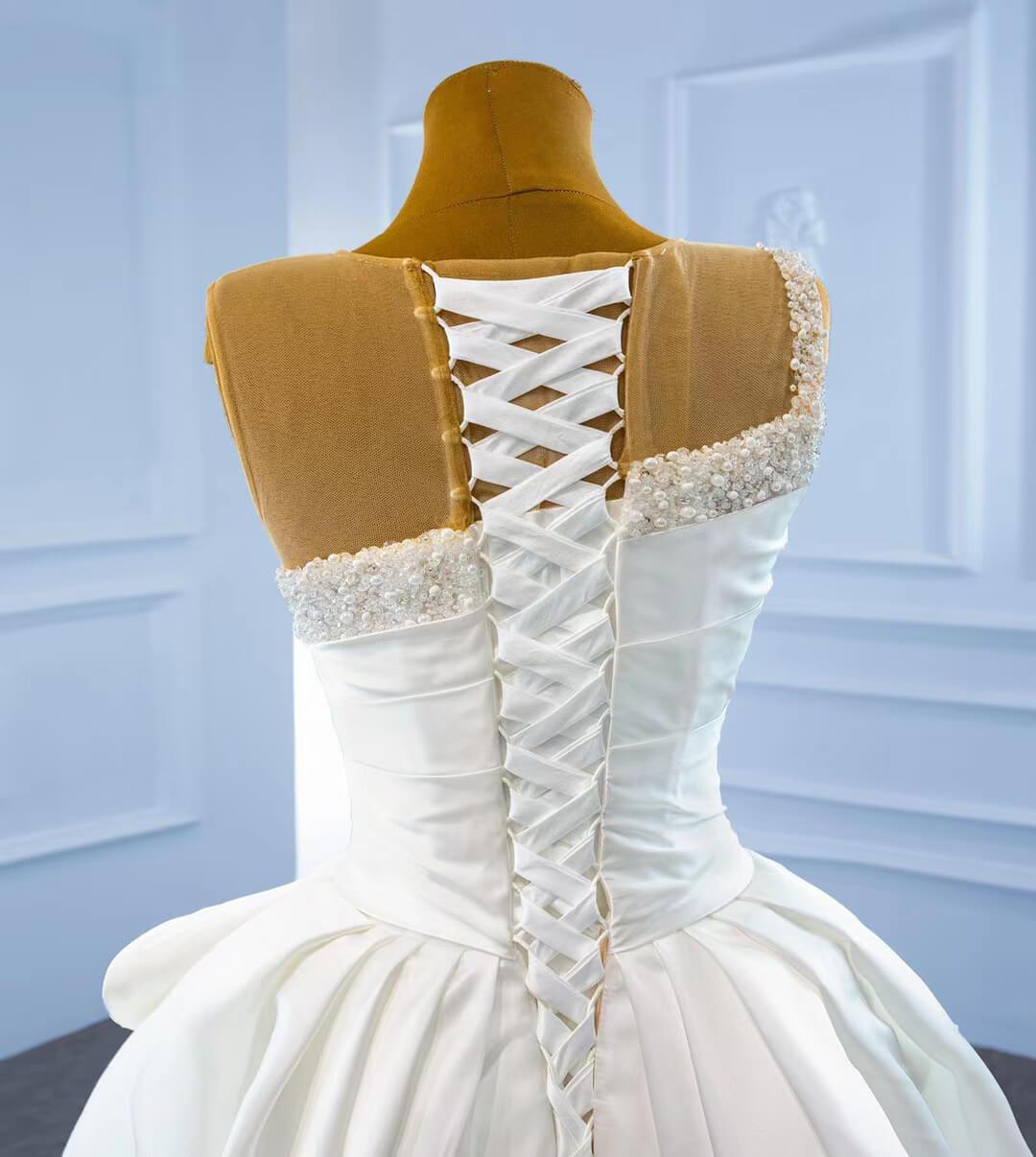 Ruffled Sheath Satin Wedding Dresses 2021 VW2026-wedding dresses 2025 -Viniodress-As Picture-Custom Size-