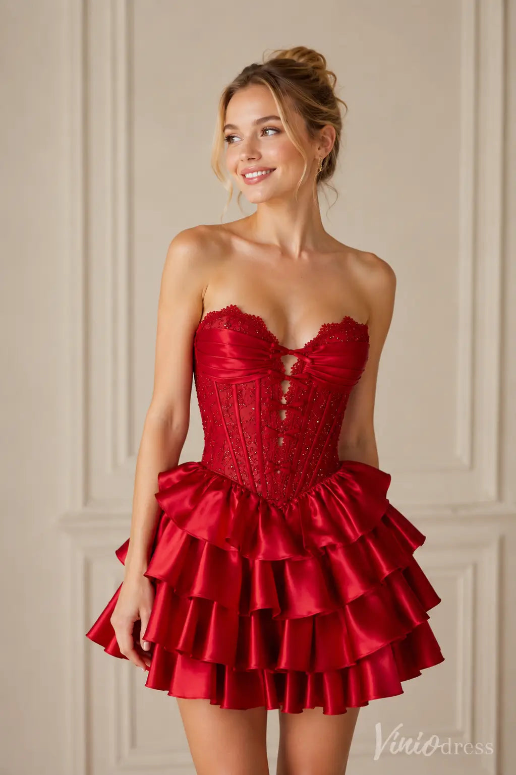 S26027-Homecoming Dresses 2026-Viniodress-Red-Custom Size – Add Measurements in Cart-