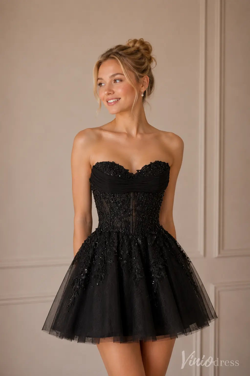 S26037-Homecoming Dresses 2026-Viniodress-Black-Custom Size – Add Measurements in Cart-
