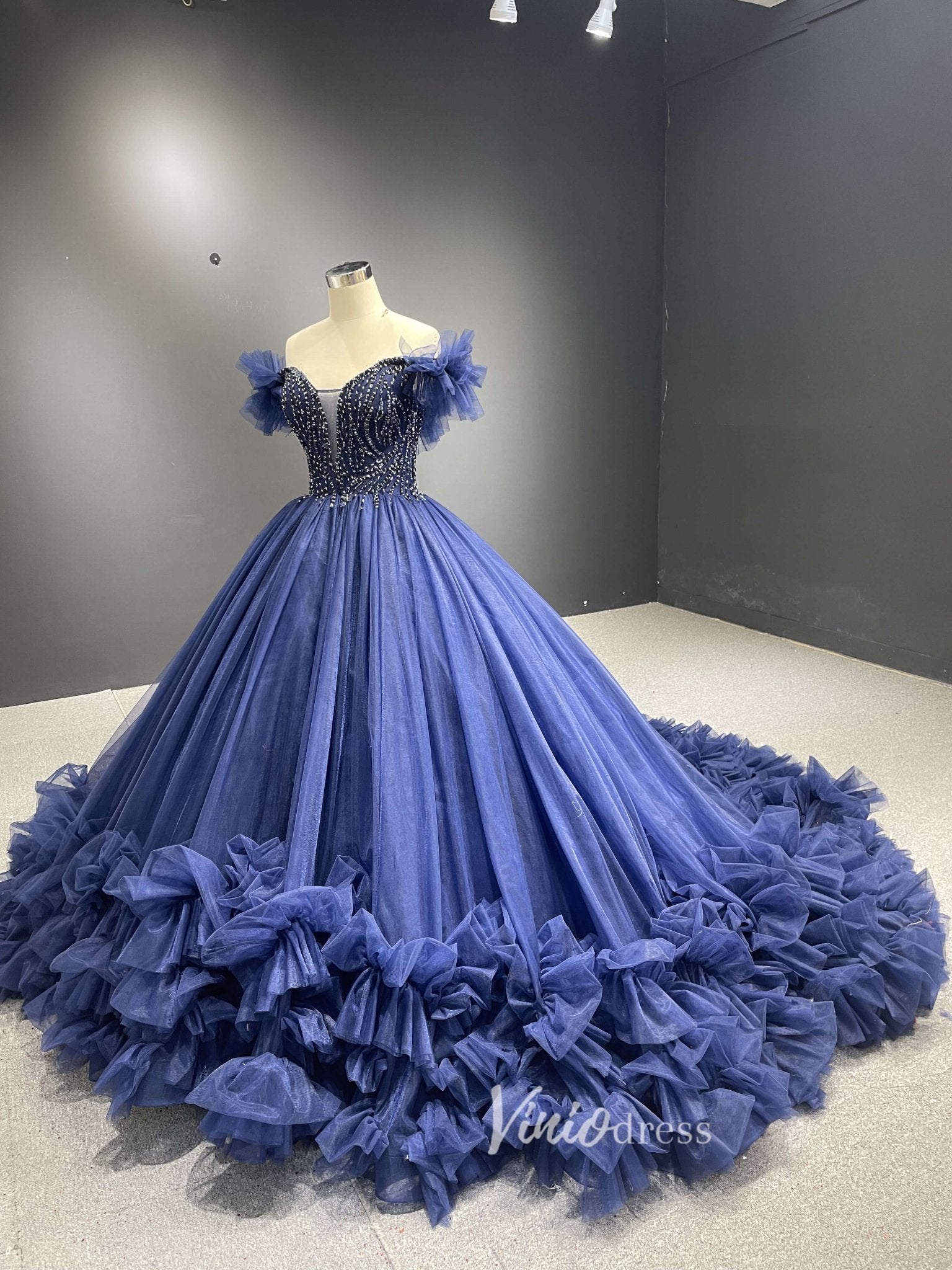 Sage Green Ball Gown Wedding Dresses Tulle Ruffle Sweet 16 Dress 222197-Quinceanera Dresses 2025 -Viniodress-Sage-Custom Size-