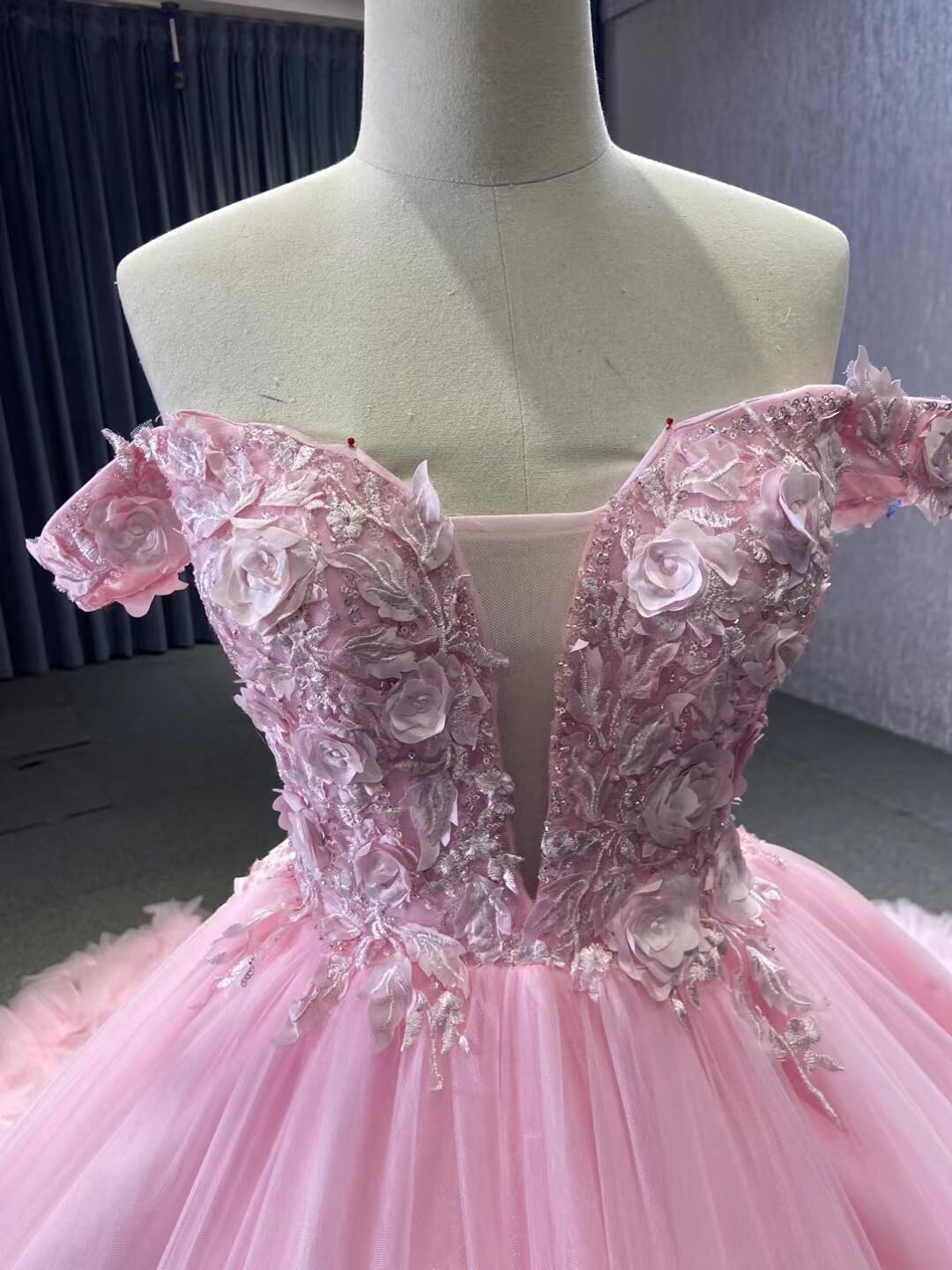 Sage Green Ball Gown Wedding Dresses Tulle Ruffle Sweet 16 Dress 222197-Quinceanera Dresses 2025 -Viniodress-Sage-Custom Size-