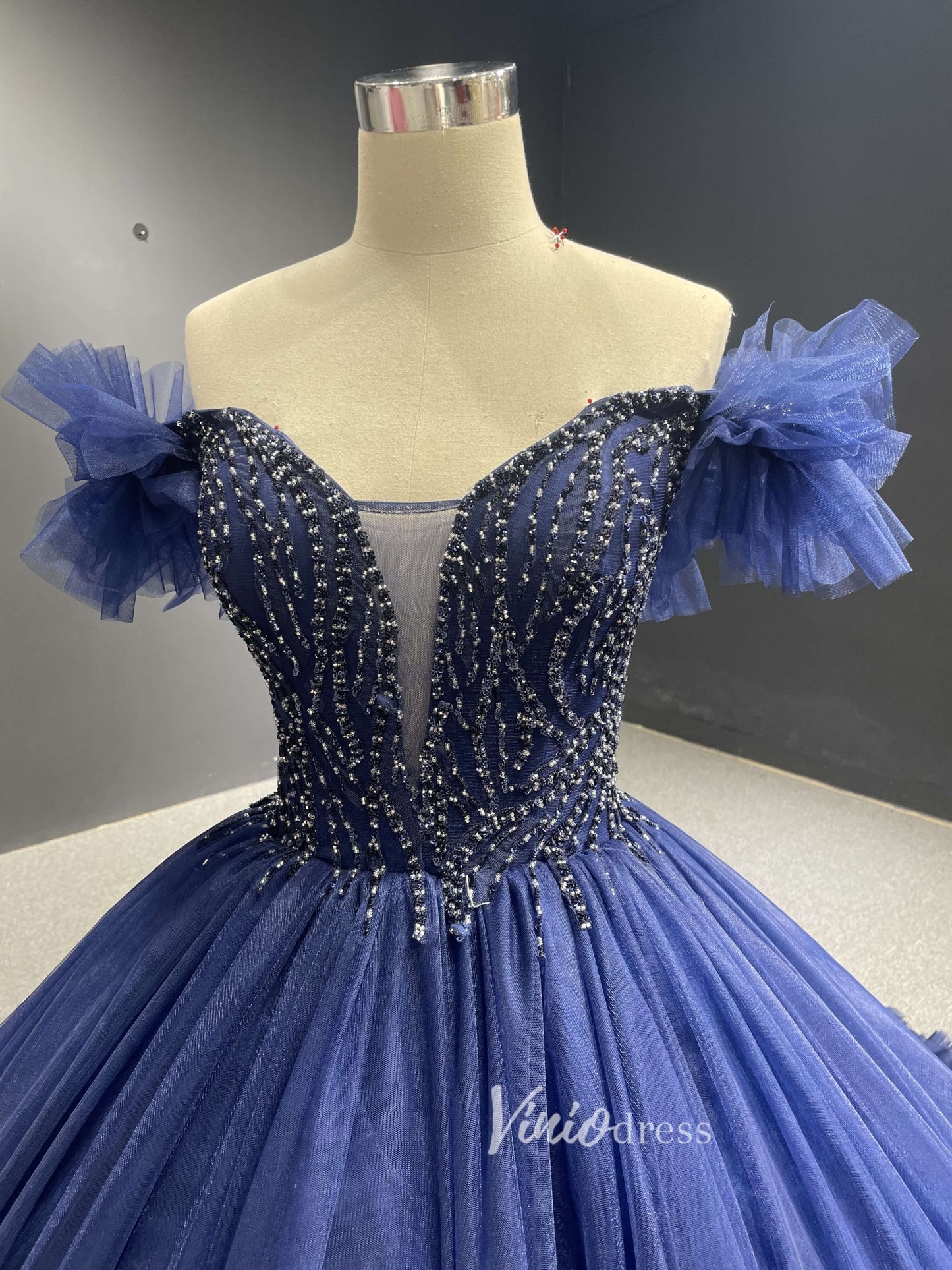 Sage Green Ball Gown Wedding Dresses Tulle Ruffle Sweet 16 Dress 222197-Quinceanera Dresses 2025 -Viniodress-Sage-Custom Size-