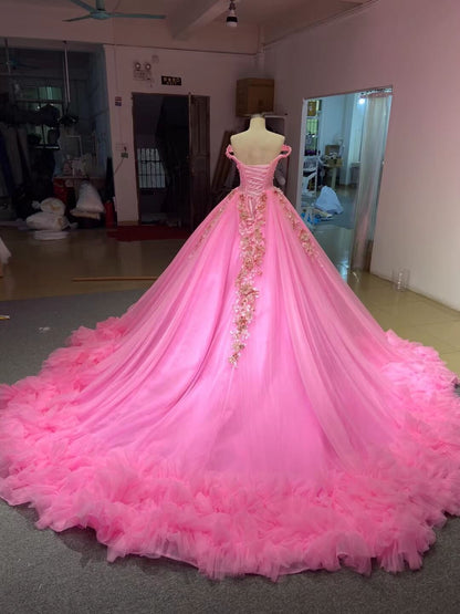 Sage Green Ball Gown Wedding Dresses Tulle Ruffle Sweet 16 Dress 222197-Quinceanera Dresses 2025 -Viniodress-Sage-Custom Size-