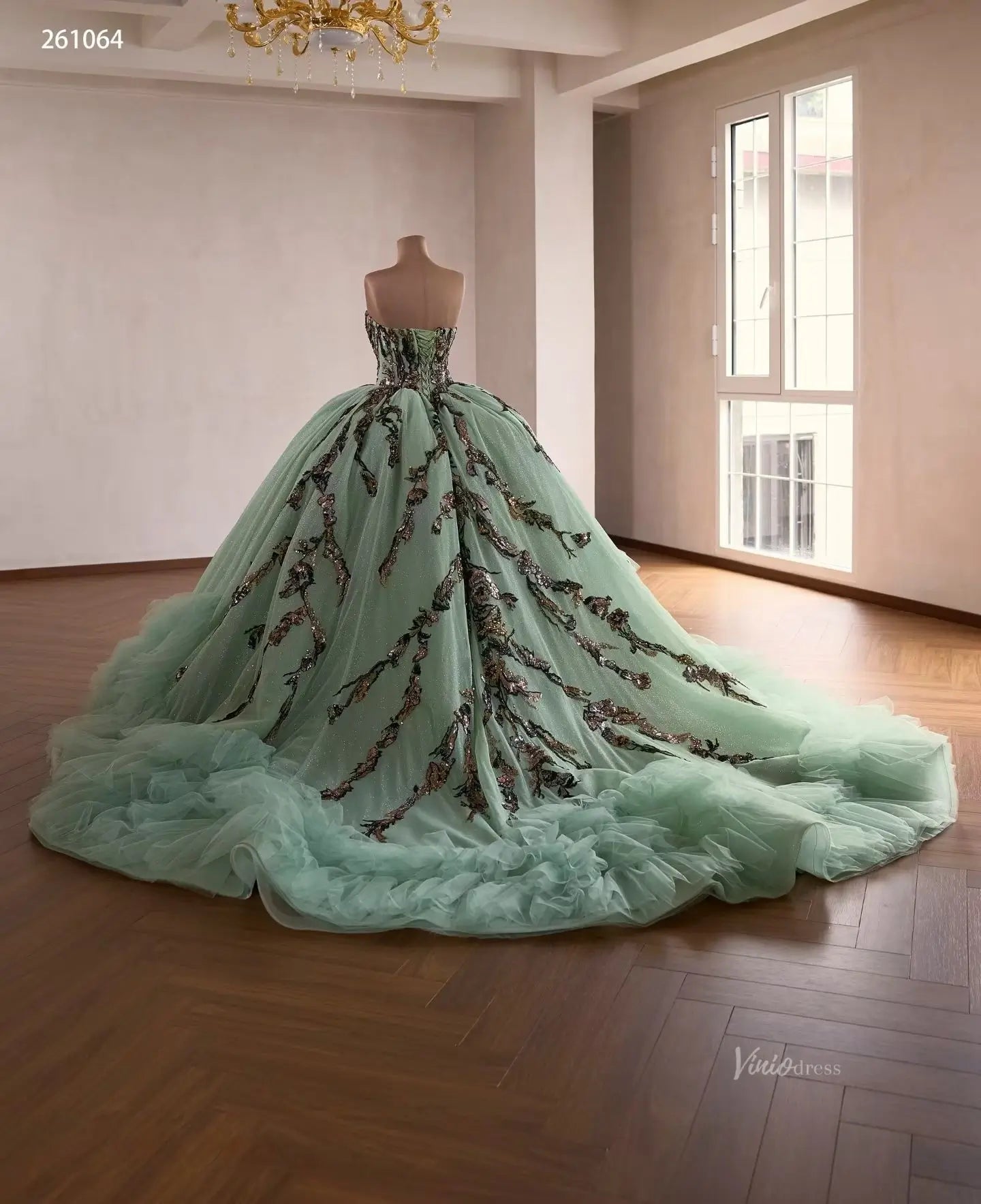 261064 1meter-Quinceanera Dresses 2026-Viniodress-Sage Green-Custom Size – Add Measurements in Cart-