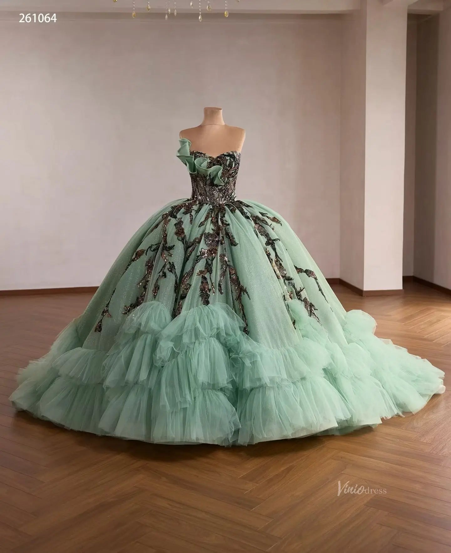 261064 1meter-Quinceanera Dresses 2026-Viniodress-Sage Green-Custom Size – Add Measurements in Cart-
