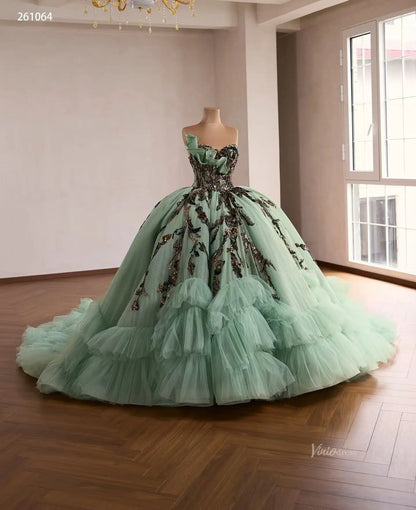 261064 1meter-Quinceanera Dresses 2026-Viniodress-Sage Green-Custom Size – Add Measurements in Cart-