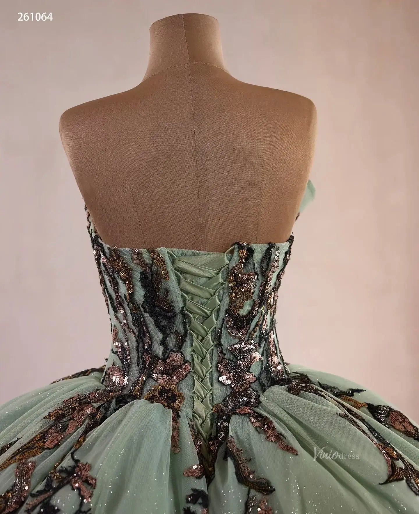 261064 1meter-Quinceanera Dresses 2026-Viniodress-Sage Green-Custom Size – Add Measurements in Cart-