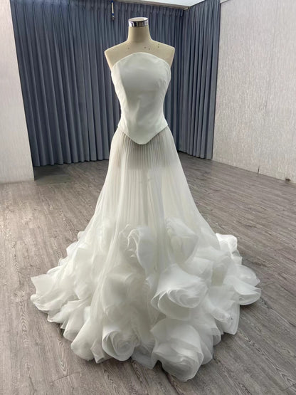 Sage Green Rosette Gala Dress Strapless Unique Formal Gown 251011-wedding dresses 2025 -Viniodress-Sage-Custom Size-