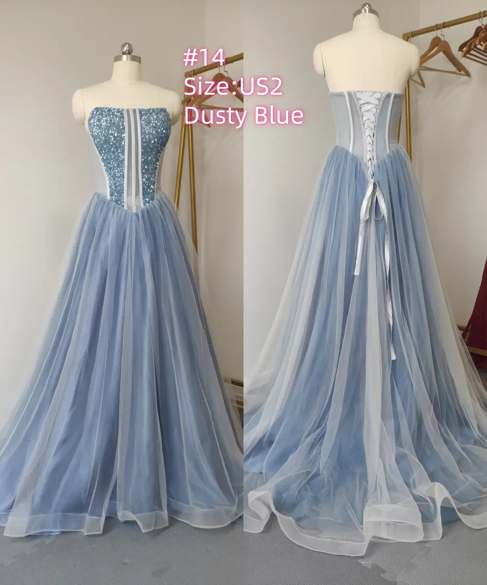 Sample Dress – Special Offer for Prom, Weddings & Formal Events (Limited Stock)-Prom Dresses 2026-Viniodress-#14-US2-DustyBlue-Limit one buy/No Refund-