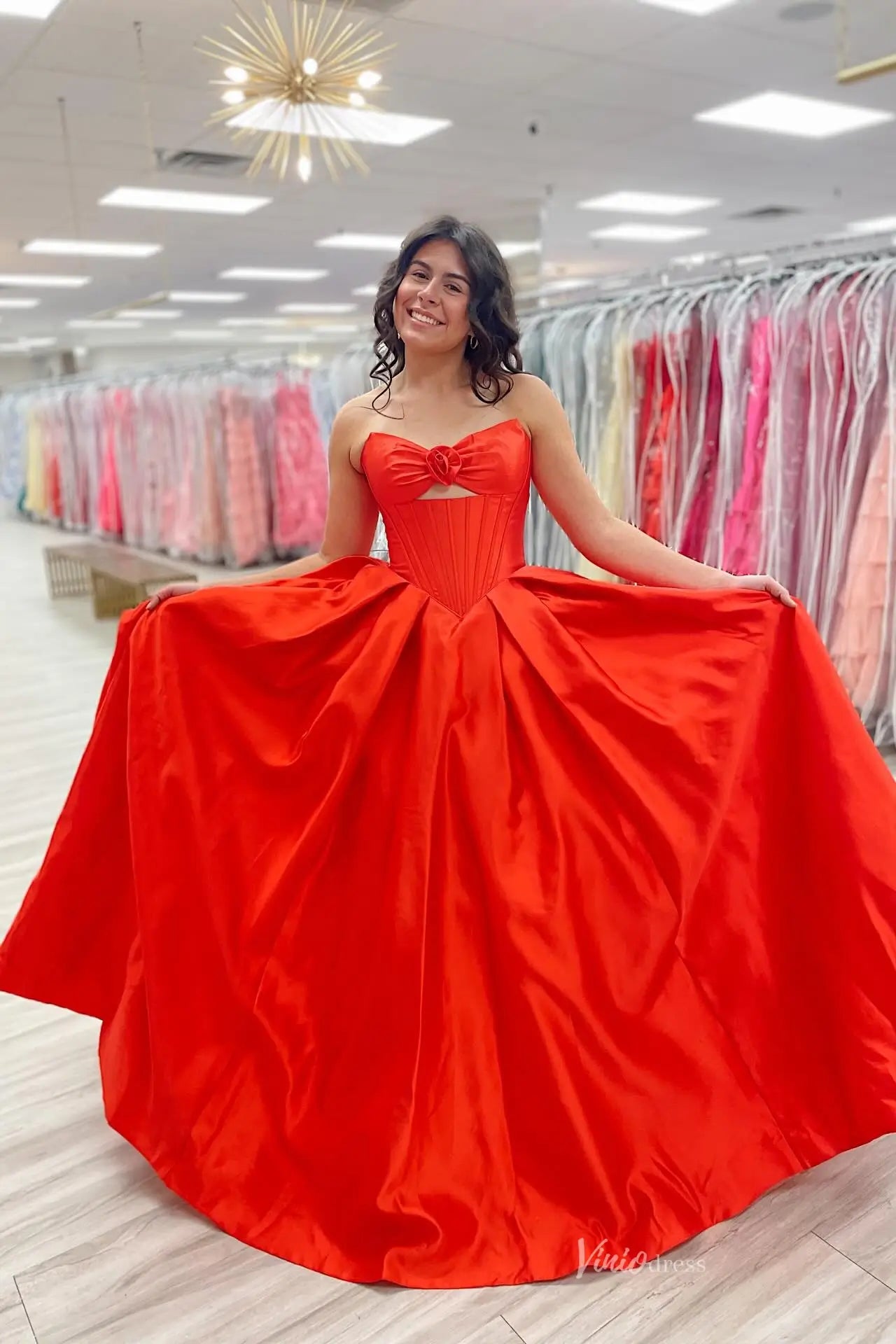 AS049-prom dresses 2026-Viniodress-Pink-Custom Size-