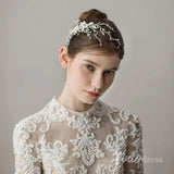 Scattered Crystal Floral Silver Bridal Comb ACC1137-Headpieces-Viniodress-Viniodress