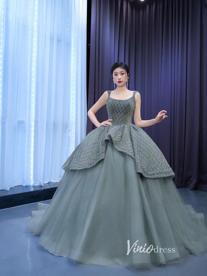 Scoop Neck Ball Gown Wedding Dress Vintage Quinceanera Dresses 67381-Quinceanera Dresses 2025 -Viniodress-As Picture-Custom Size-