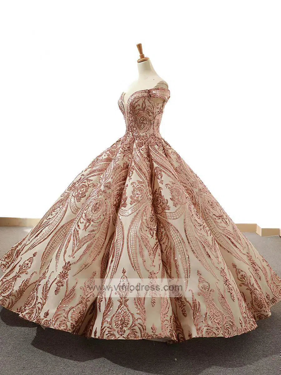 Sequin Lace Ball Gowns Emerald Green Quinceanera Dresses 66661 viniodress-Quinceanera Dresses 2025 -Viniodress-Emerald Green-Custom Size-