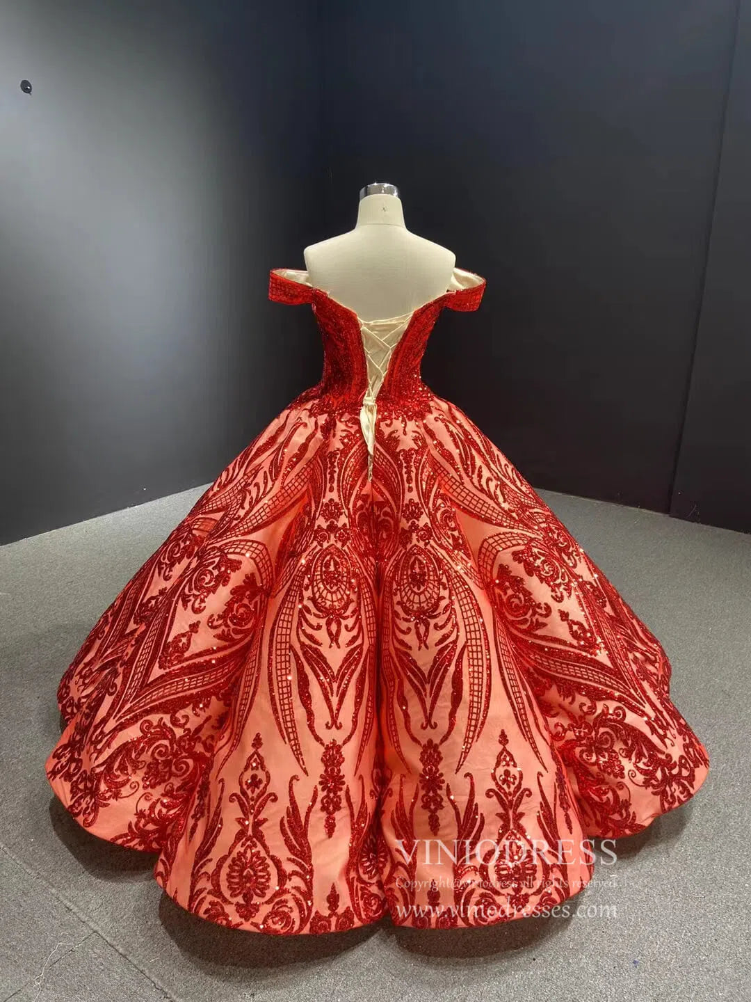 Sequin Lace Ball Gowns Emerald Green Quinceanera Dresses 66661 viniodress-Quinceanera Dresses 2025 -Viniodress-Emerald Green-Custom Size-