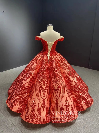 Sequin Lace Ball Gowns Emerald Green Quinceanera Dresses 66661 viniodress-Quinceanera Dresses 2025 -Viniodress-Emerald Green-Custom Size-